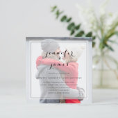 カスタム写真シンプルのエレガントScript結婚's 招待状 (スタンド正面)