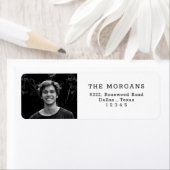 カスタム写真シンプルタイポグラフィエレガント卒業 ラベル (インサイチュ)