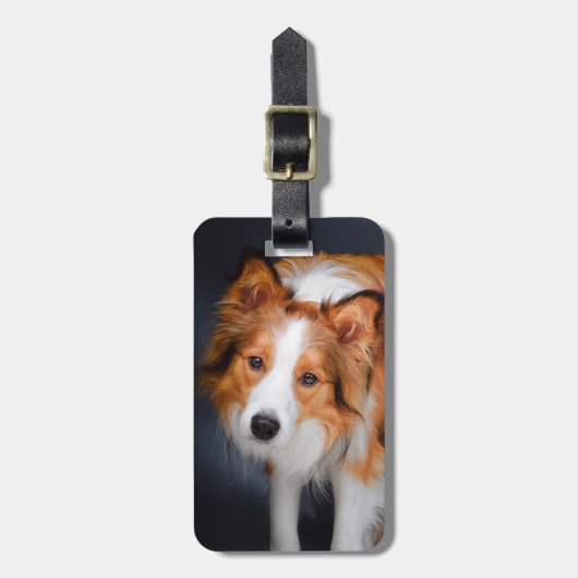 カスタム写真シンプルパーソナライズされた家族の愛犬 ラゲッジタグ (正面縦)