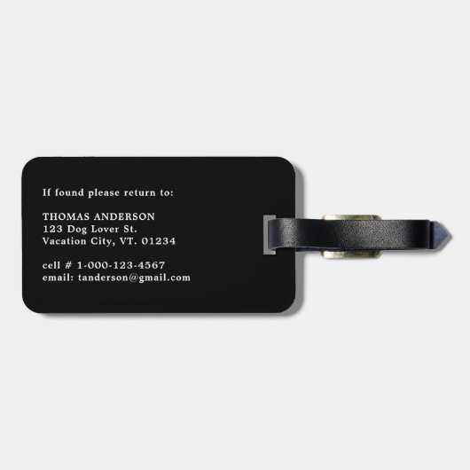 カスタム写真シンプルパーソナライズされた家族の愛犬 ラゲッジタグ (裏面横)