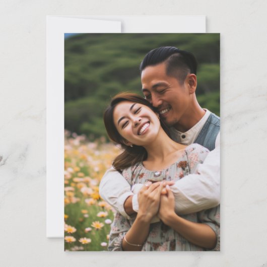 カスタム写真シンプルミニマルスウィート結婚ズ 招待状 (裏面)