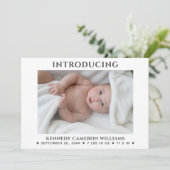 カスタム写真シンプル可愛いハローベビー生まれたばかりの誕生 案内状 (スタンド正面)