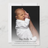 カスタム写真シンプル可愛い生まれたばかりのベビー誕生 案内状 (正面)
