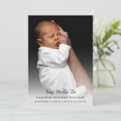 カスタム写真シンプル可愛い生まれたばかりのベビー誕生 案内状 (スタンド正面)
