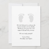 カスタム写真シンプル可愛い生まれたばかりのベビー誕生 案内状 (裏面)