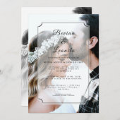 カスタム写真シンプルGVエレガント Script結婚の 招待状 (正面/裏面)