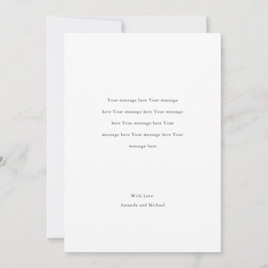 カスタム写真シンプルScriptモダン誕生の発表 案内状 (裏面)