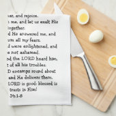 カスタム写真ジャマイカ国旗の詩編34キリスト教徒 キッチンタオル (四つ折り)