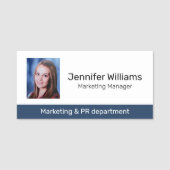 カスタム写真ジョブタイトル従業員名タグ 名札 (正面)