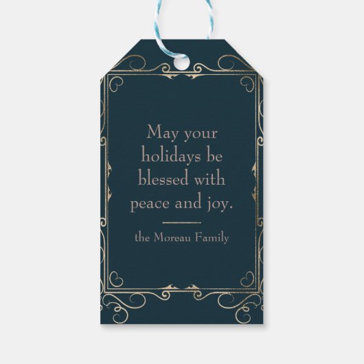 カスタム写真ジョユーフランスのヌエル国旗 ギフトタグ (裏面)