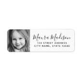 カスタム写真スエレガントト差出人住所 ラベル (正面)