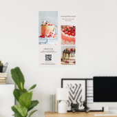 カスタム写真スキャンQRコードメニューケーキベーカリーチラシ ポスター (ホームオフィス)