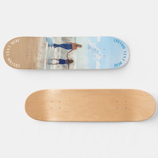 カスタム写真スケートボードギフトあなたの写真と文字 スケートボード (横)