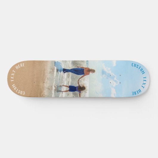 カスタム写真スケートボードギフトあなたの写真と文字 スケートボード (横)