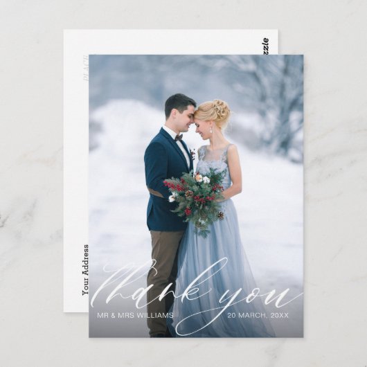 カスタム写真スタイリッシュスクリプ結婚トのユー ポストカード (正面/裏面)