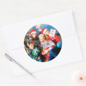 カスタム写真ステッカーパーソナライズされた写真家族 ラウンドシール (封筒)