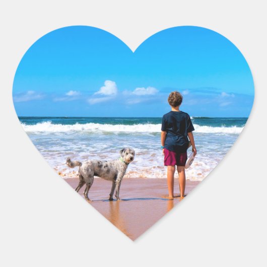 カスタム写真ステッカー自分のデザイン写真 ハートシール (正面)