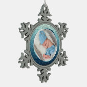 カスタム写真スノーフレークのクリスマスオーナメント スノーフレークピューターオーナメント (左)