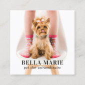 カスタム写真ソーシャルメディアペットモダンインフルエンサー スクエア名刺 (正面)