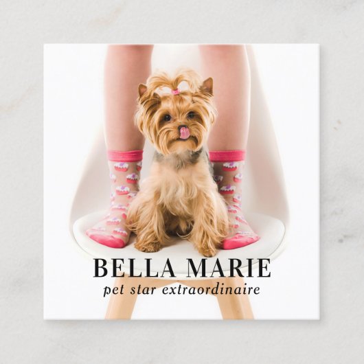 カスタム写真ソーシャルメディアペットモダンインフルエンサー スクエア名刺 (正面)