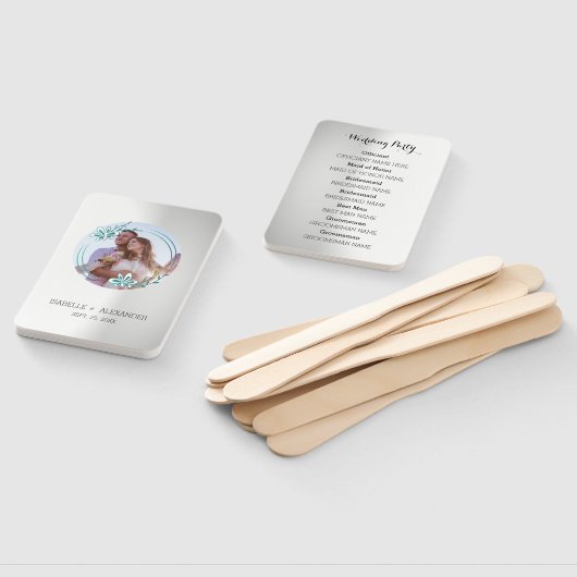 カスタム写真ターコイズリース ハンドファン (組立なし)