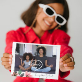 カスタム写真テキスト 花の幸せな母の日 おばさん シーズンカード