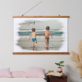 カスタム写真テンプレートのパーソナライズ集団文字 吊り下げ型タペストリー (寝室)