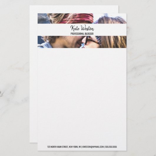 カスタム写真テンプレートデザイン 便箋 (正面/裏面)