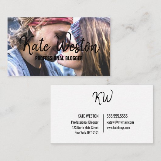 カスタム写真テンプレートデザイン 名刺 (正面/裏面)