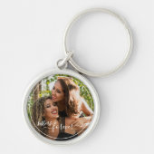 カスタム写真テンプレートパーソナライズされたシスターズフォーエバー キーホルダー (正面)