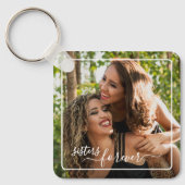 カスタム写真テンプレートパーソナライズされたシスターズフォーエバー キーホルダー (正面)