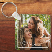 カスタム写真テンプレートパーソナライズされたシスターズフォーエバー キーホルダー (正面)