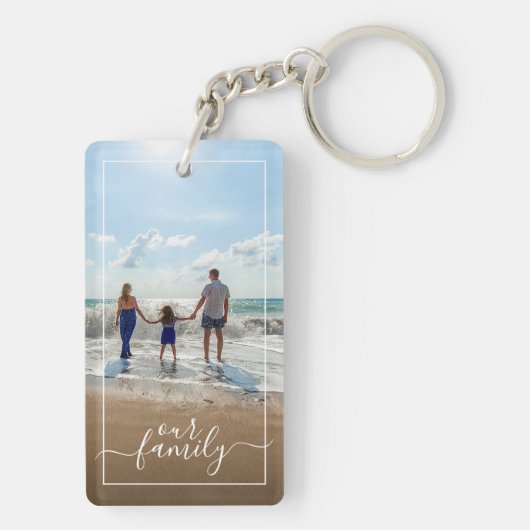 カスタム写真テンプレートパーソナライズされた私たちの家族文字 キーホルダー (裏面)