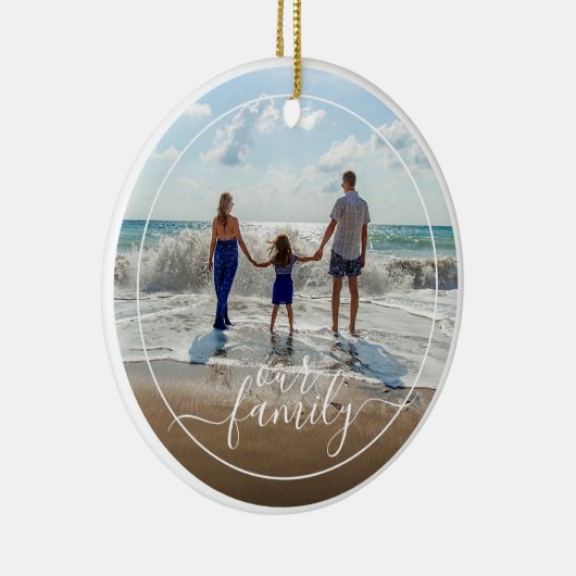 カスタム写真テンプレートパーソナライズされた私たちの家族文字 セラミックオーナメント (右)