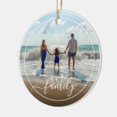 カスタム写真テンプレートパーソナライズされた私たちの家族文字 セラミックオーナメント (左)