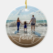 カスタム写真テンプレートパーソナライズされた私たちの家族文字 セラミックオーナメント (裏面)