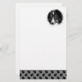 カスタム写真テンプレートブラックポーズオングレー 便箋 (正面/裏面)