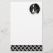カスタム写真テンプレートブラックポーズオングレー 便箋 (正面)