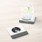 カスタム写真テンプレート&ブラックポーズオングレー コースター (右側)