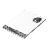 カスタム写真テンプレート&ブラックポーズオングレー ノートパッド (回転)