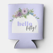 カスタム写真デリケート花模様50誕生日 缶クーラー (正面)