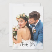 カスタム写真トロピカルコーストビーチ結婚式 サンキューカード (裏面)