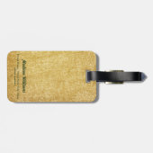 カスタム写真ドッグセントパトリックの日金ゴールドグリッター ラゲッジタグ (裏面横)