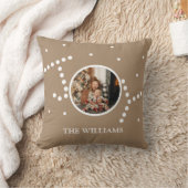 カスタム写真ナチュラルブラウンクリスマスホリデー クッション (ブランケット)