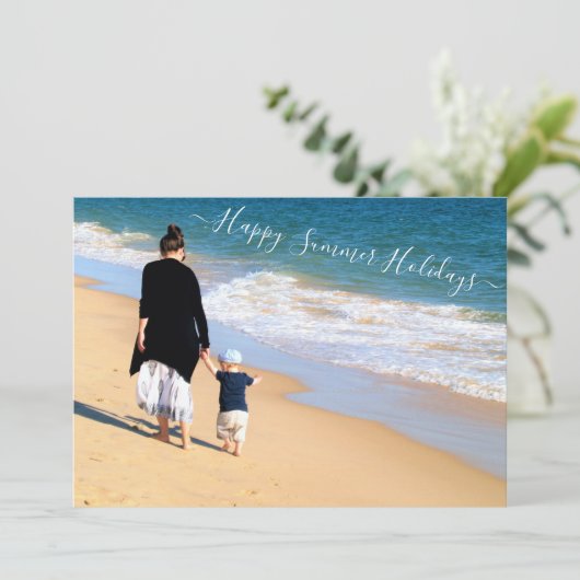 カスタム写真ハッピーサマーホリデーズカード (スタンド正面)