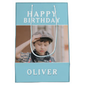カスタム写真ハッピーバースデー ミディアムペーパーバッグ (裏面)