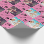 カスタム写真ハッピーマザーズ日ピンクラッピング紙 ラッピングペーパー (角)