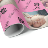 カスタム写真ハッピーマザーズ日ピンクラッピング紙 ラッピングペーパー (ロールコーナー)