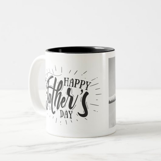 カスタム写真ハッピー父の日コーヒーマグ ツートーンマグカップ (正面左)