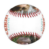 カスタム写真ハッピー父の日パパ 野球ボール (裏面)